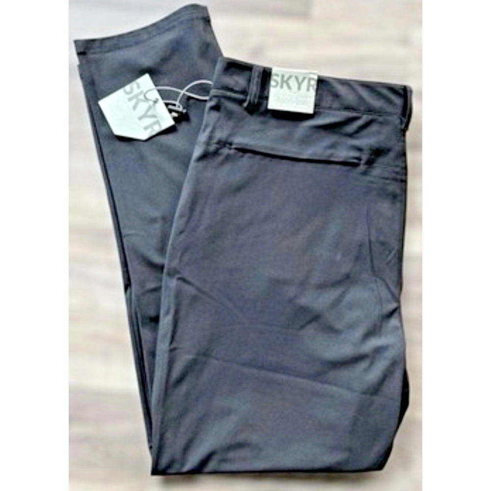 SKYR‎ Men's Slim Fit Tricot Dynasty Pant Black Size 36x32 Polyester Flat Front